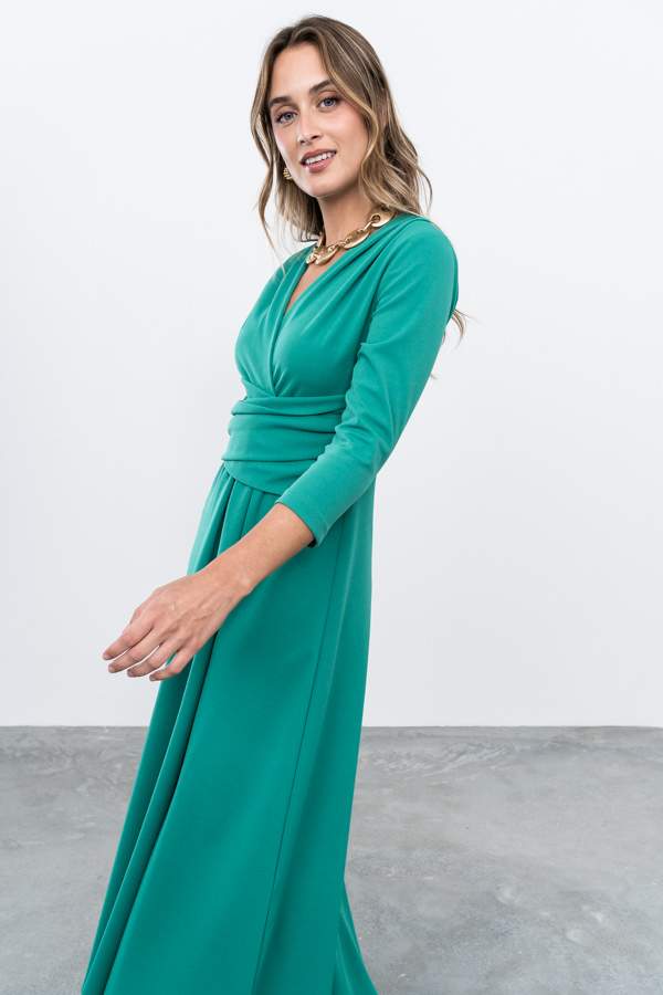VESTIDO DETALLE CRUZADO VERDE