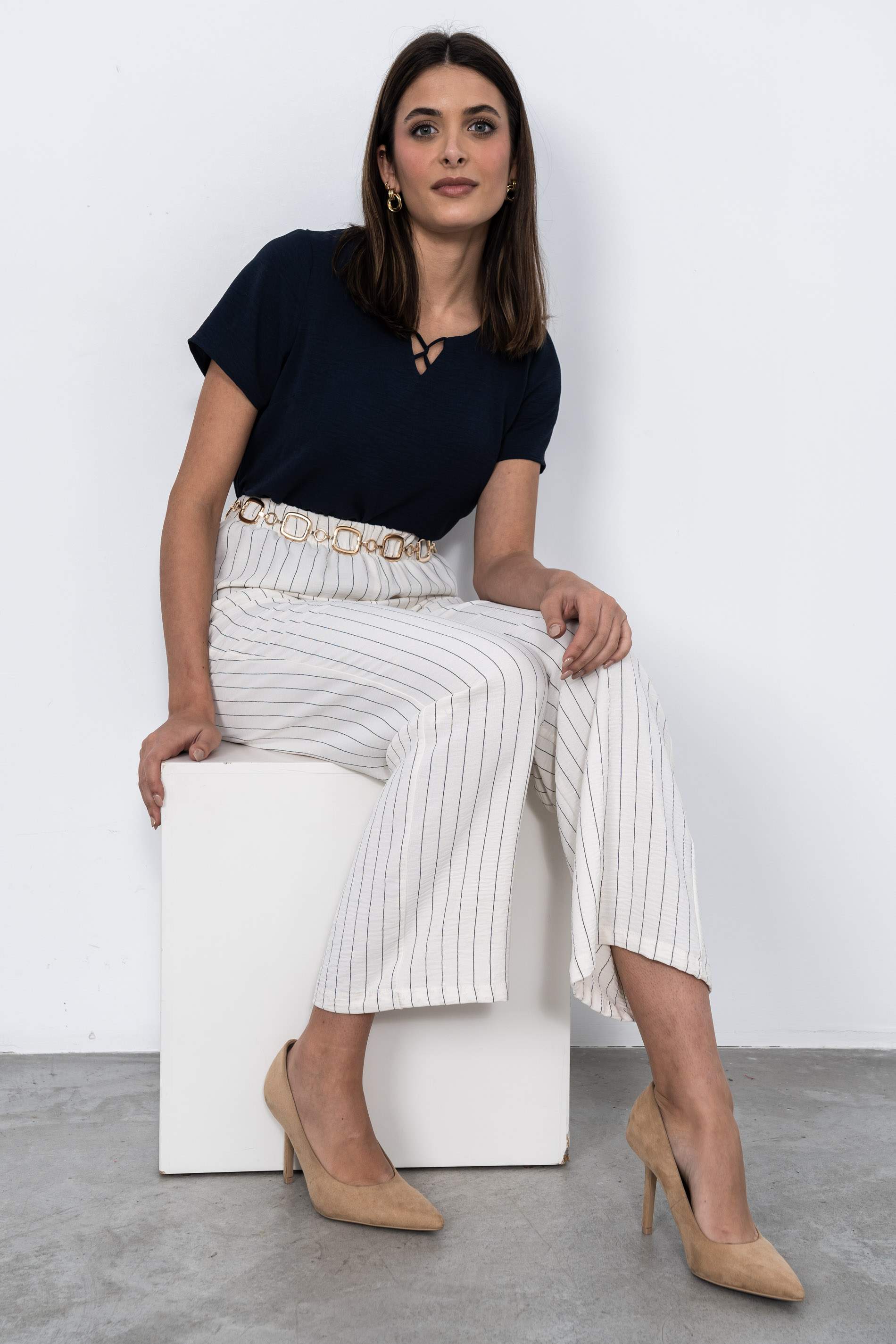 BLUSA DETALLE CRUZADO MARINO
