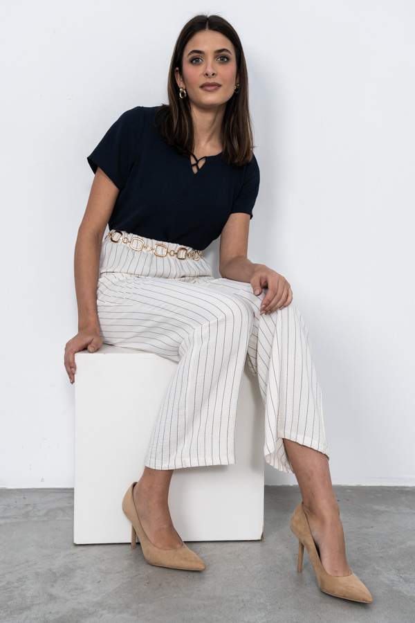 BLUSA DETALLE CRUZADO MARINO