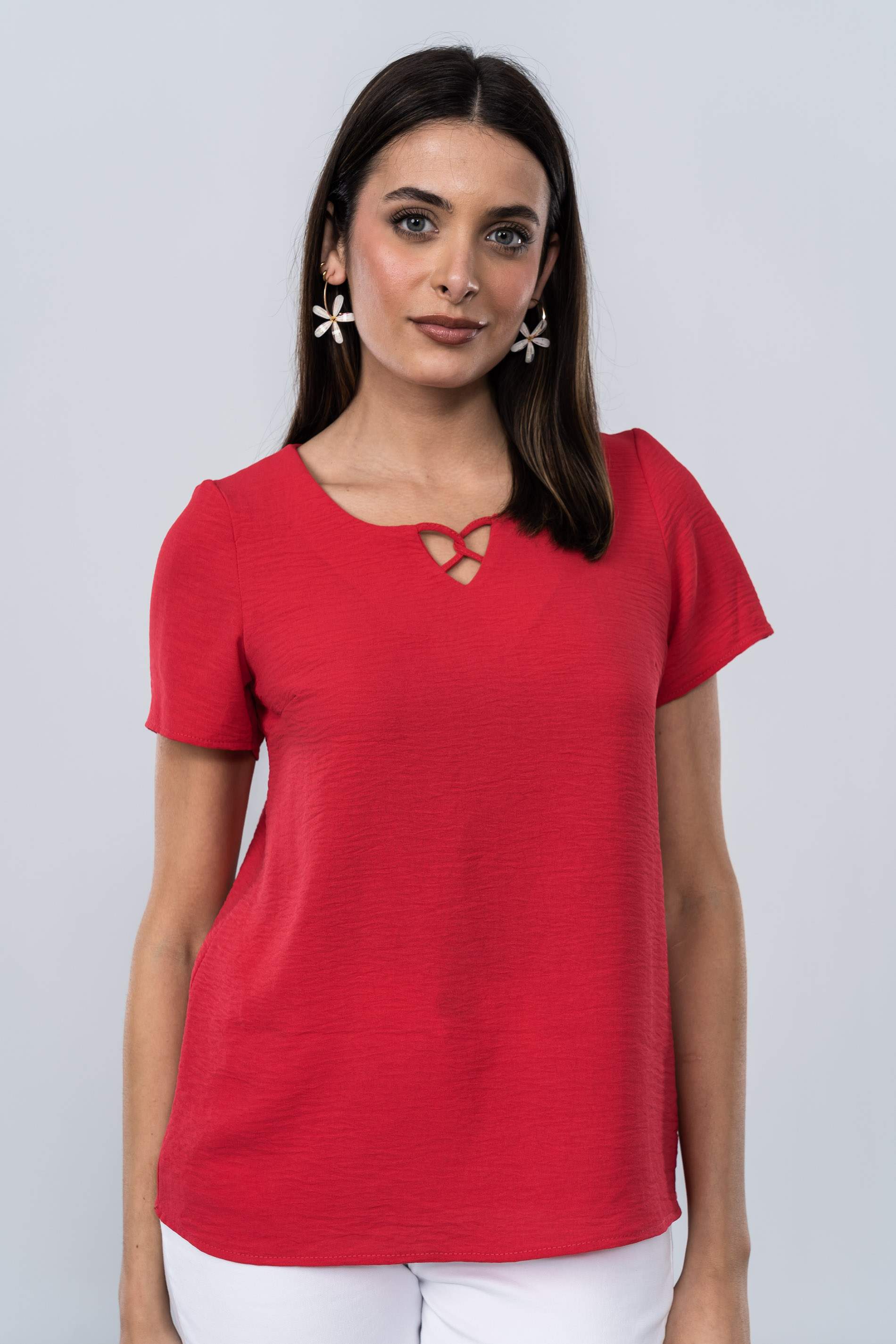 BLUSA DETALLE CRUZADO FRESA