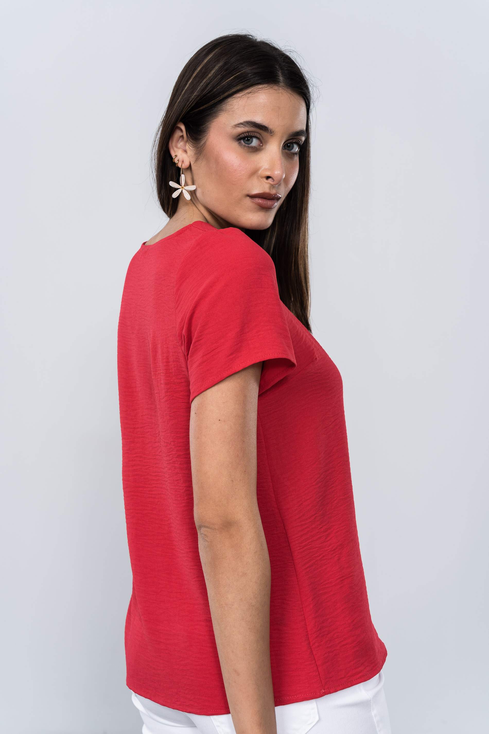 BLUSA DETALLE CRUZADO FRESA