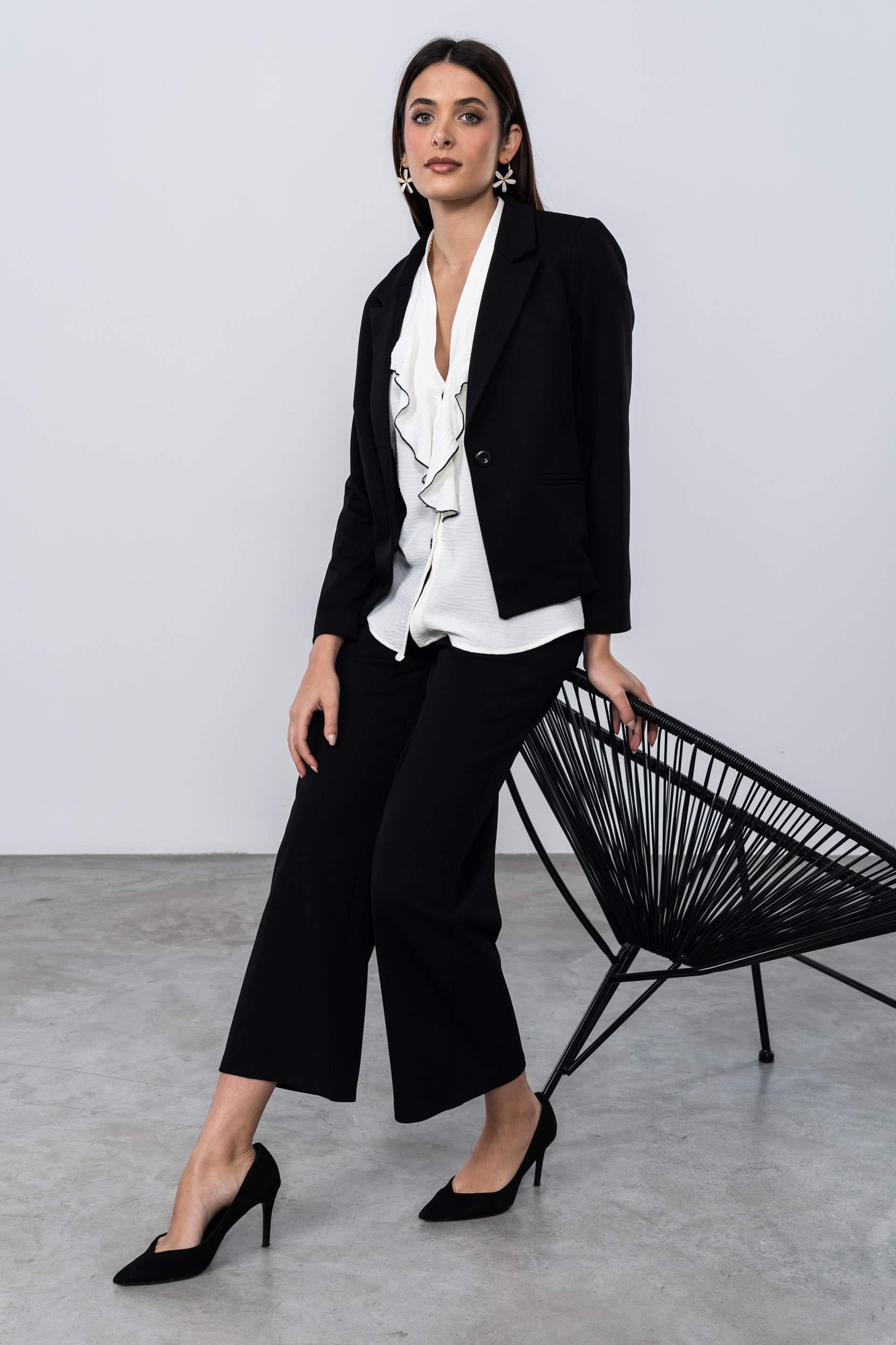 BLUSA VOLANTES CONTRASTE