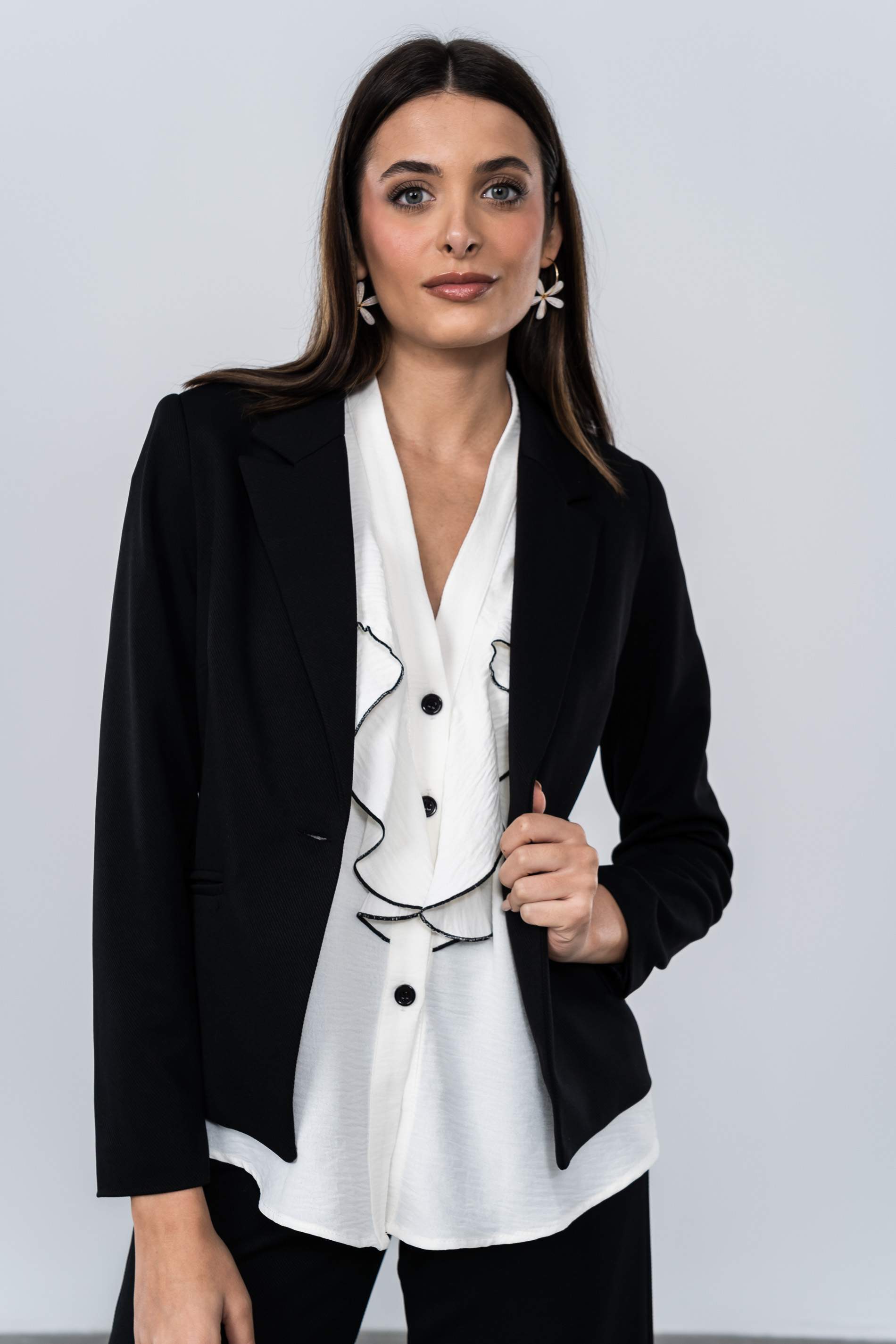BLUSA VOLANTES CONTRASTE