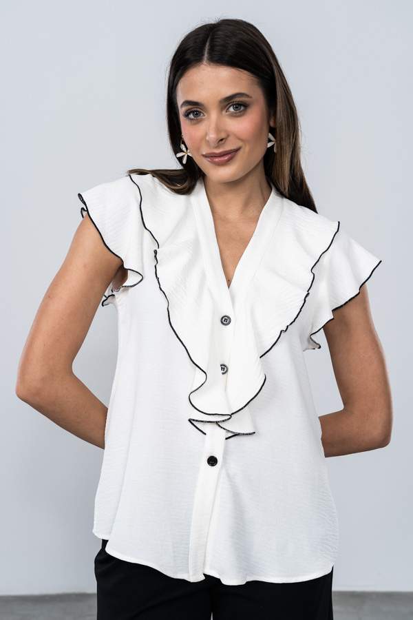 BLUSA VOLANTES CONTRASTE