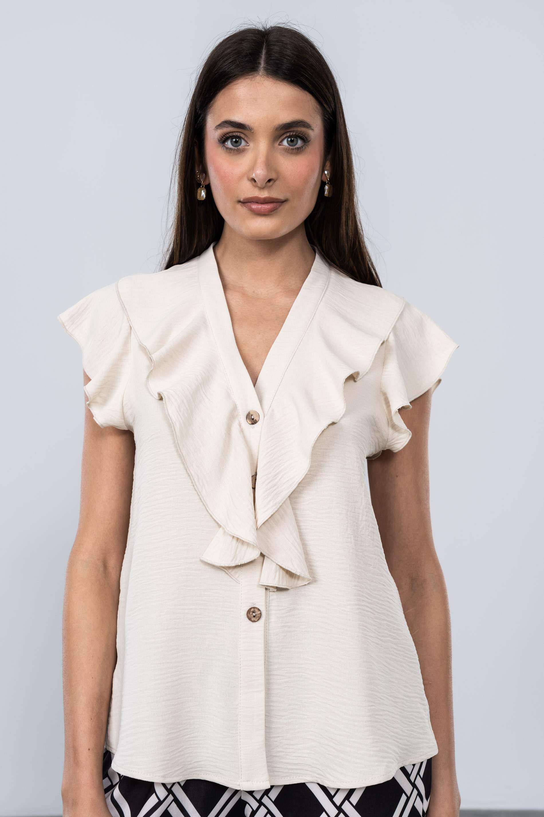 BLUSA VOLANTES BEIGE