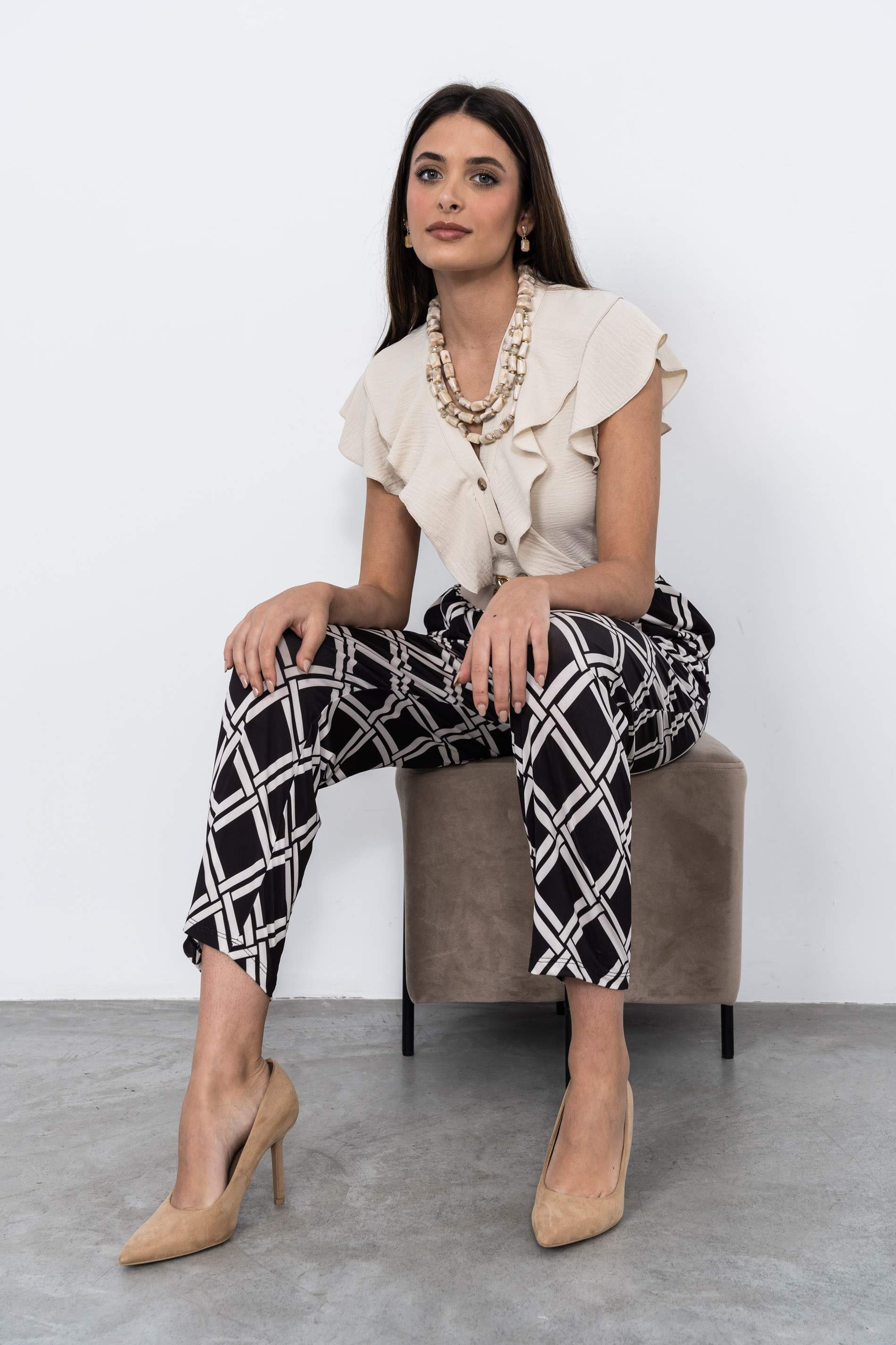 BLUSA VOLANTES BEIGE