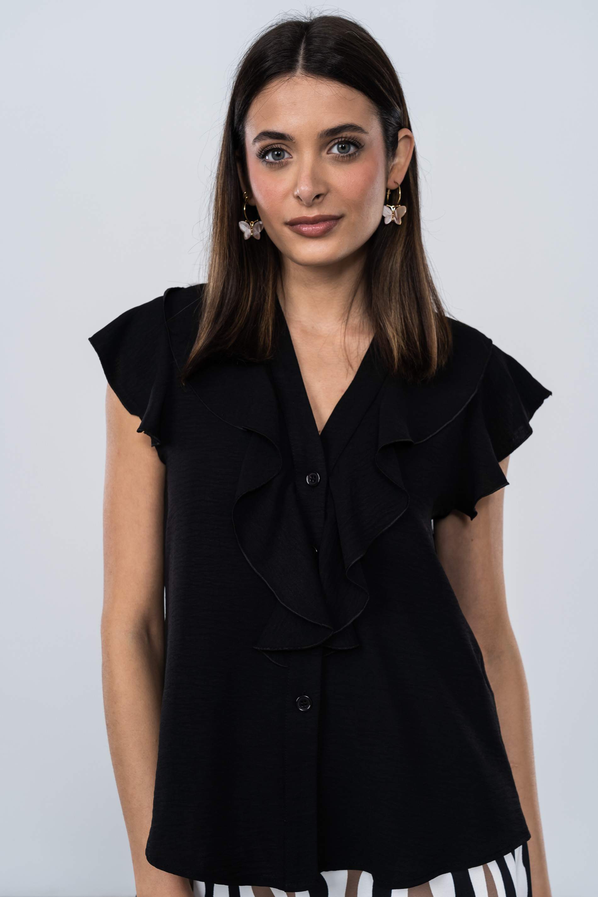 BLUSA VOLANTES NEGRO