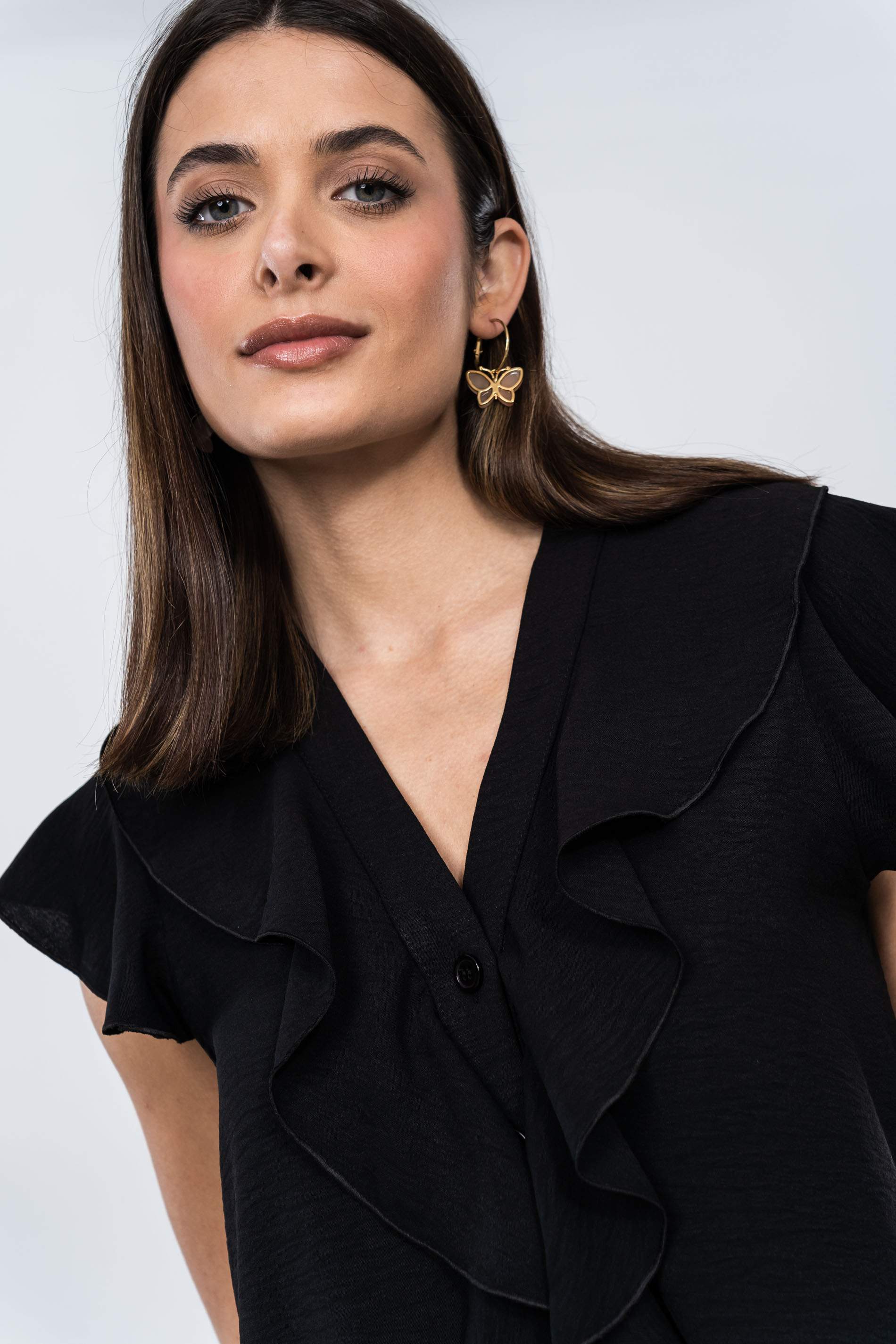 BLUSA VOLANTES NEGRO