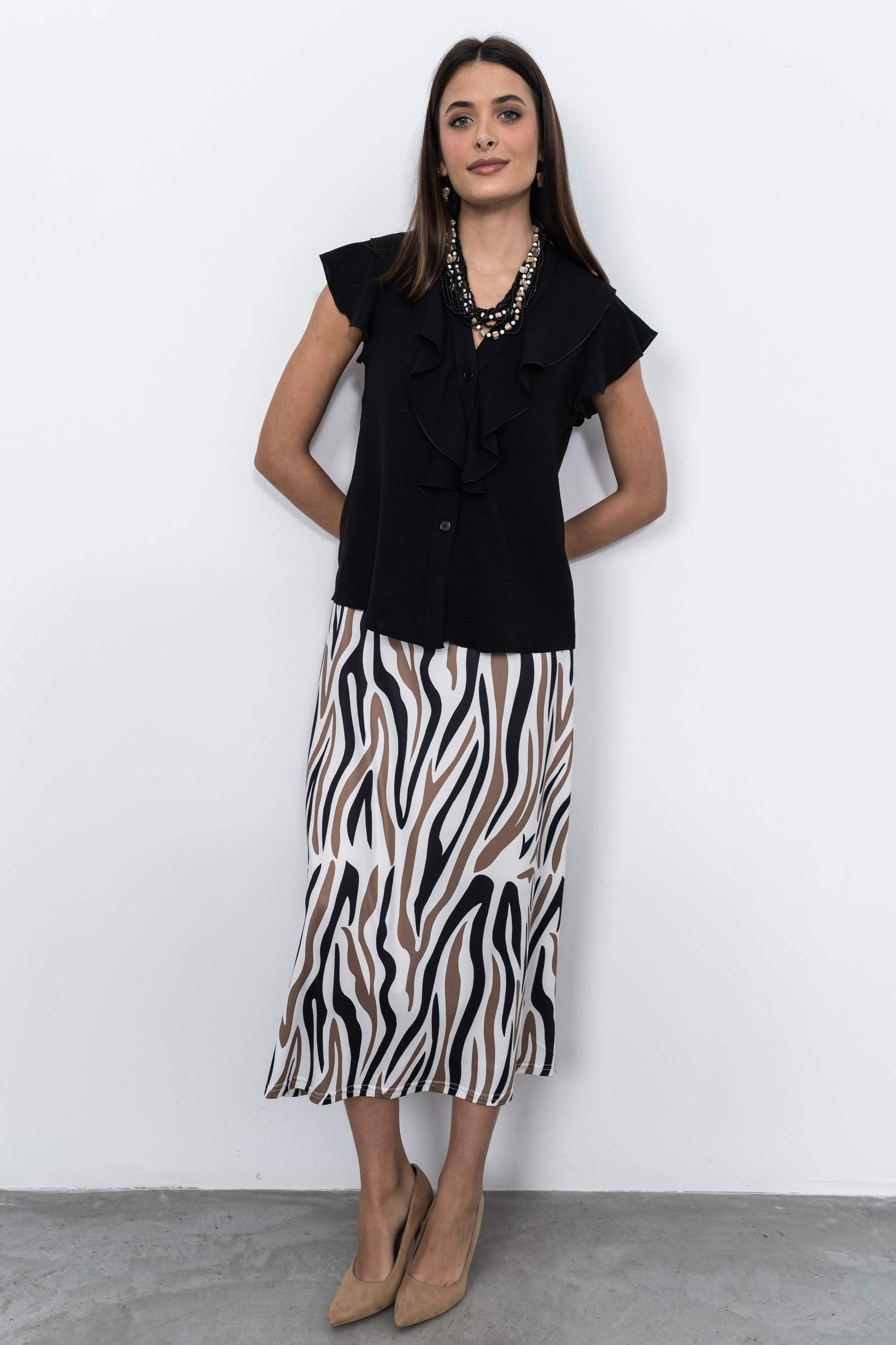 BLUSA VOLANTES NEGRO