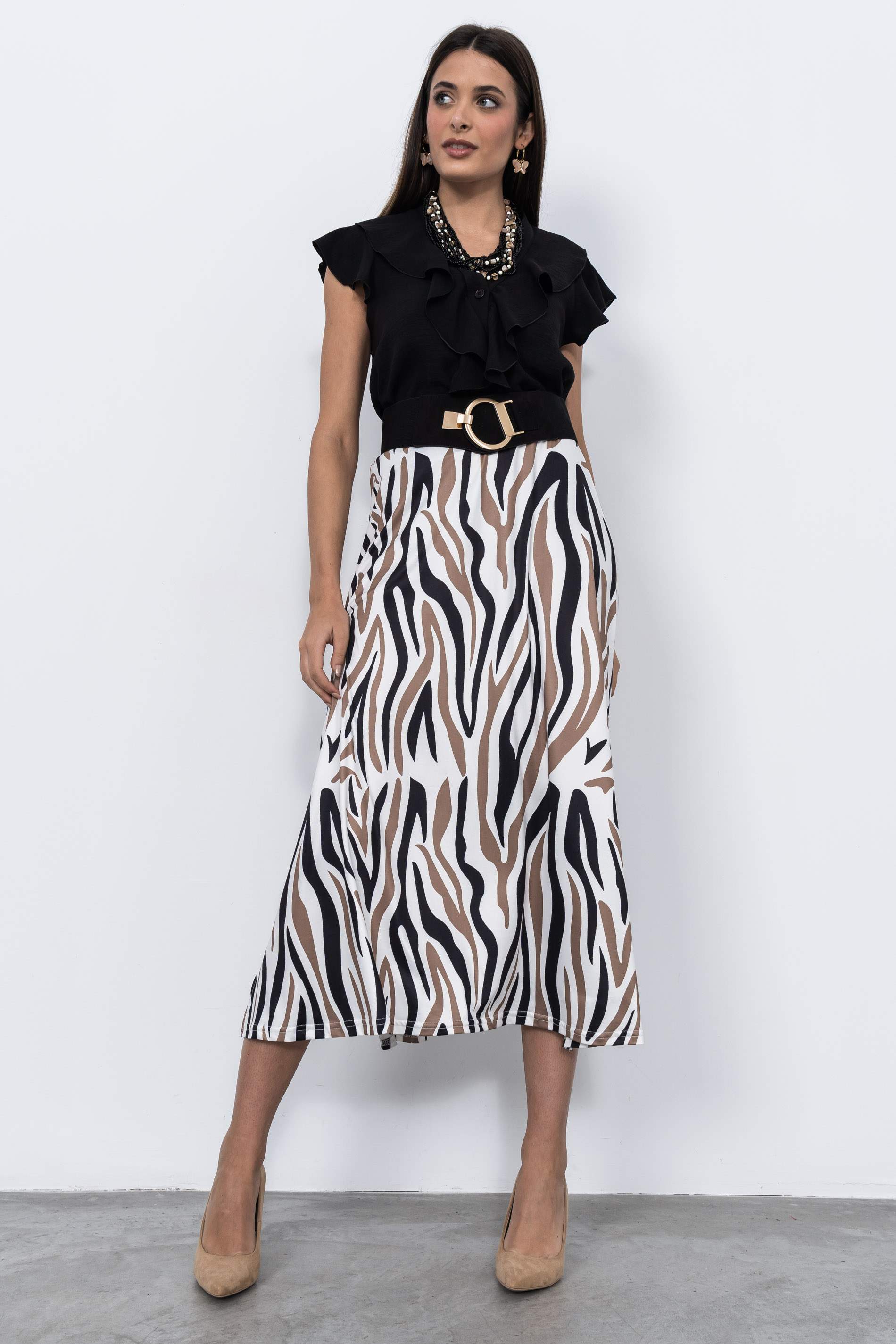 BLUSA VOLANTES NEGRO