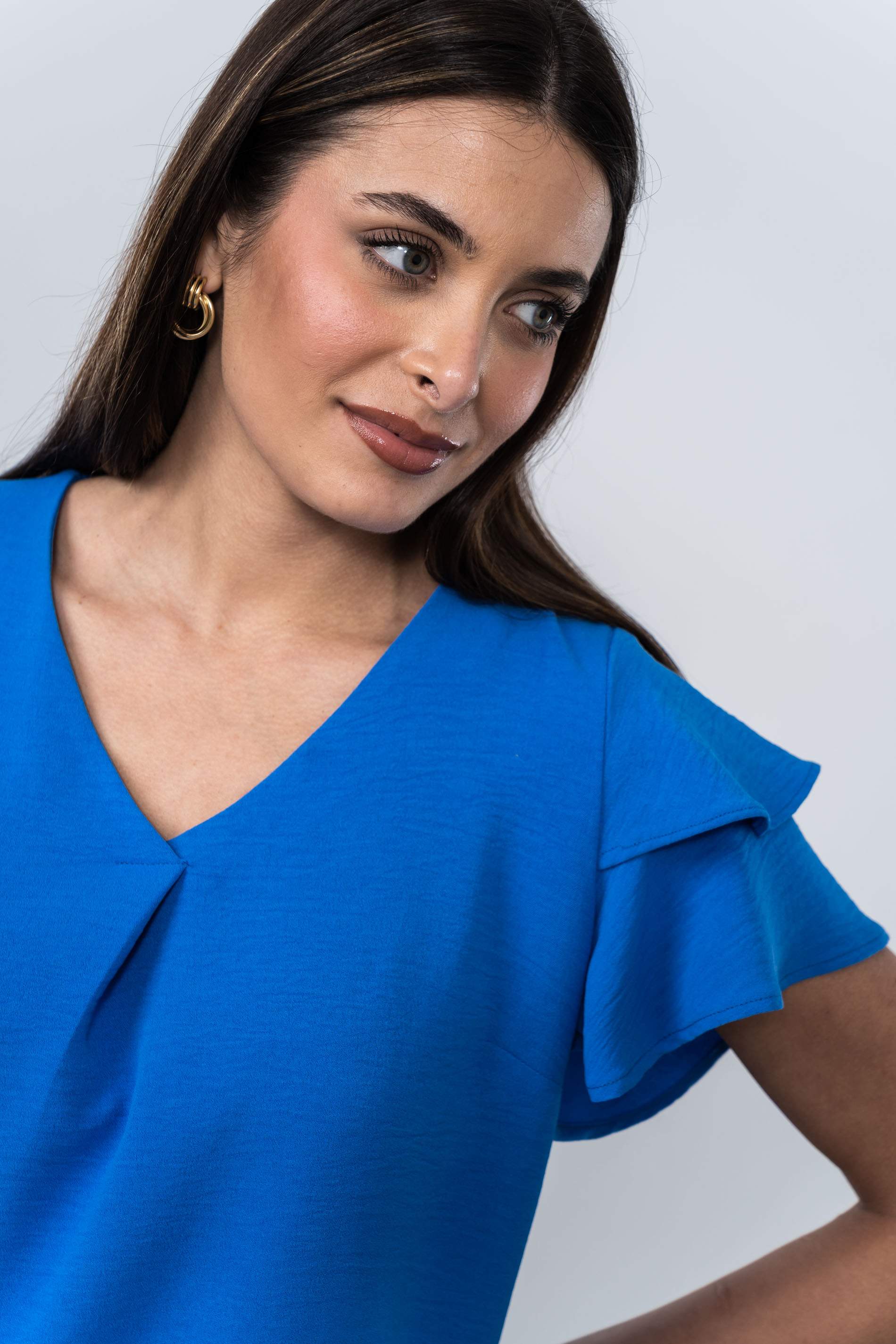 BLUSA TABLA MANGA CAPAS AZUL