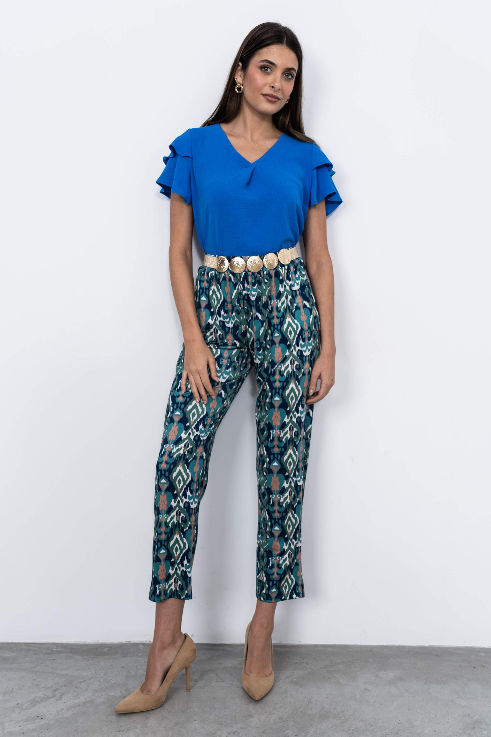 BLUSA TABLA MANGA CAPAS AZUL