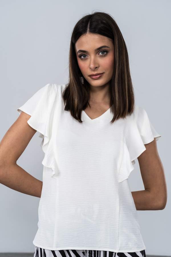 BLUSA CORTES VOLANTES MARFIL