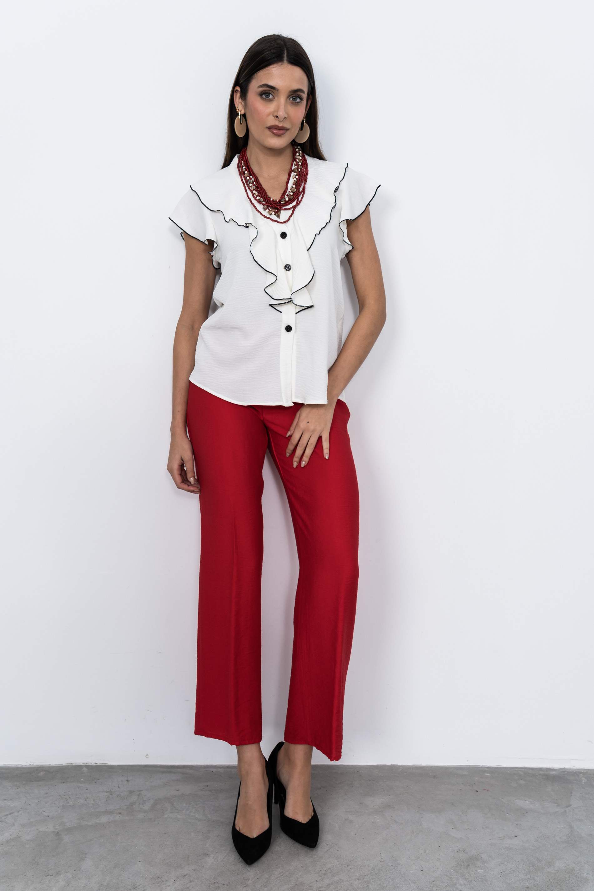 PANTALÓN RECTO ROJO