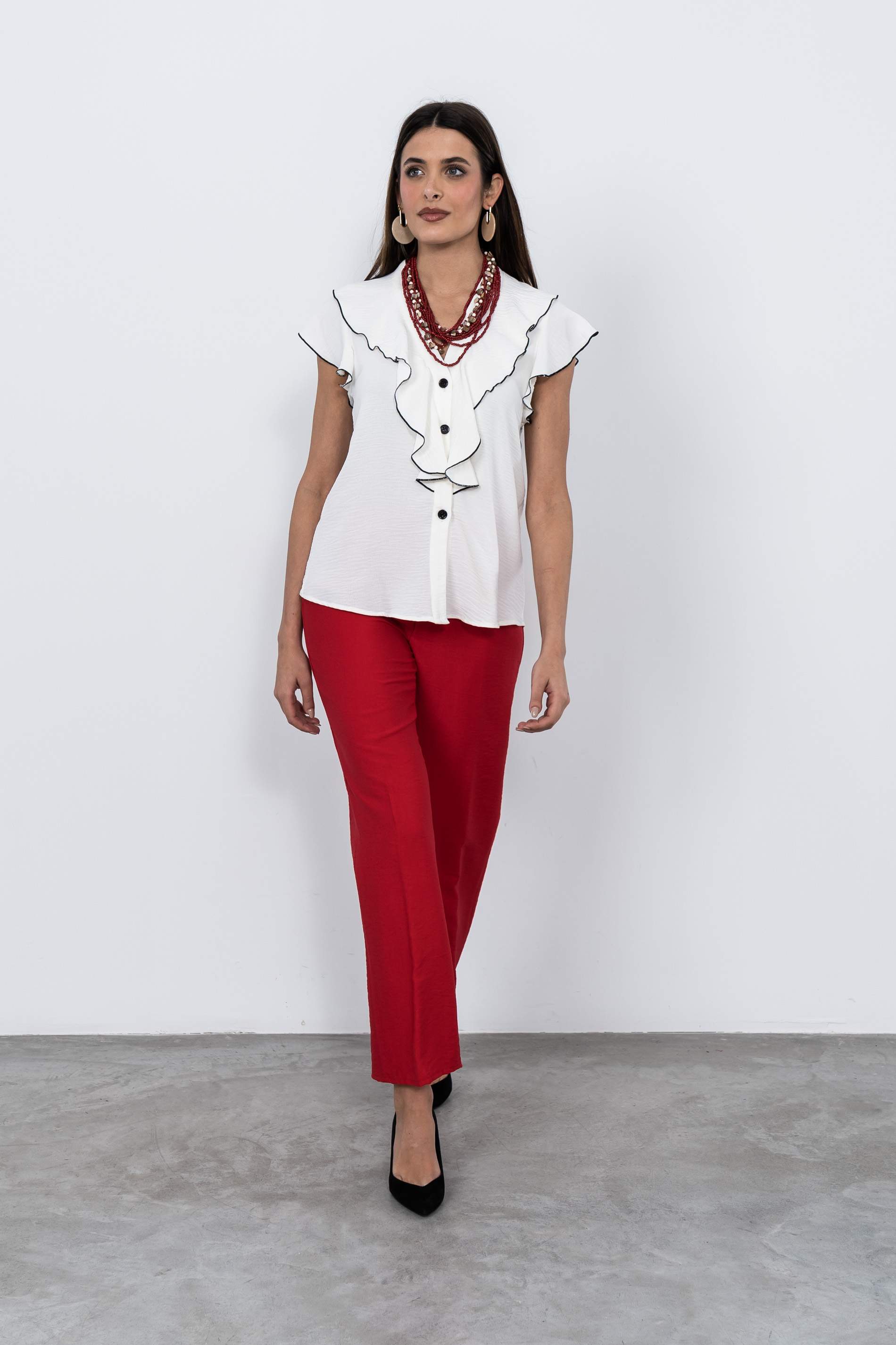 PANTALÓN RECTO ROJO