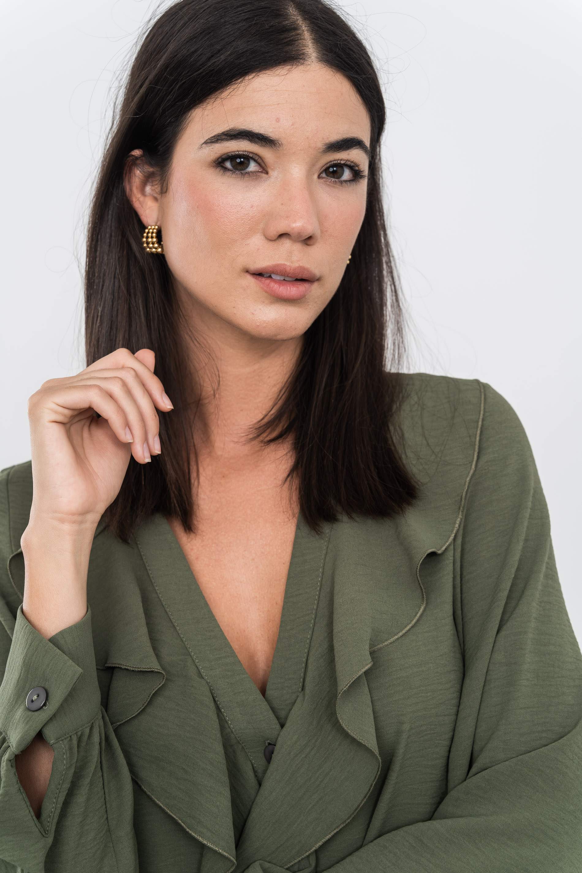 BLUSA VOLANTE MANGA LARGA