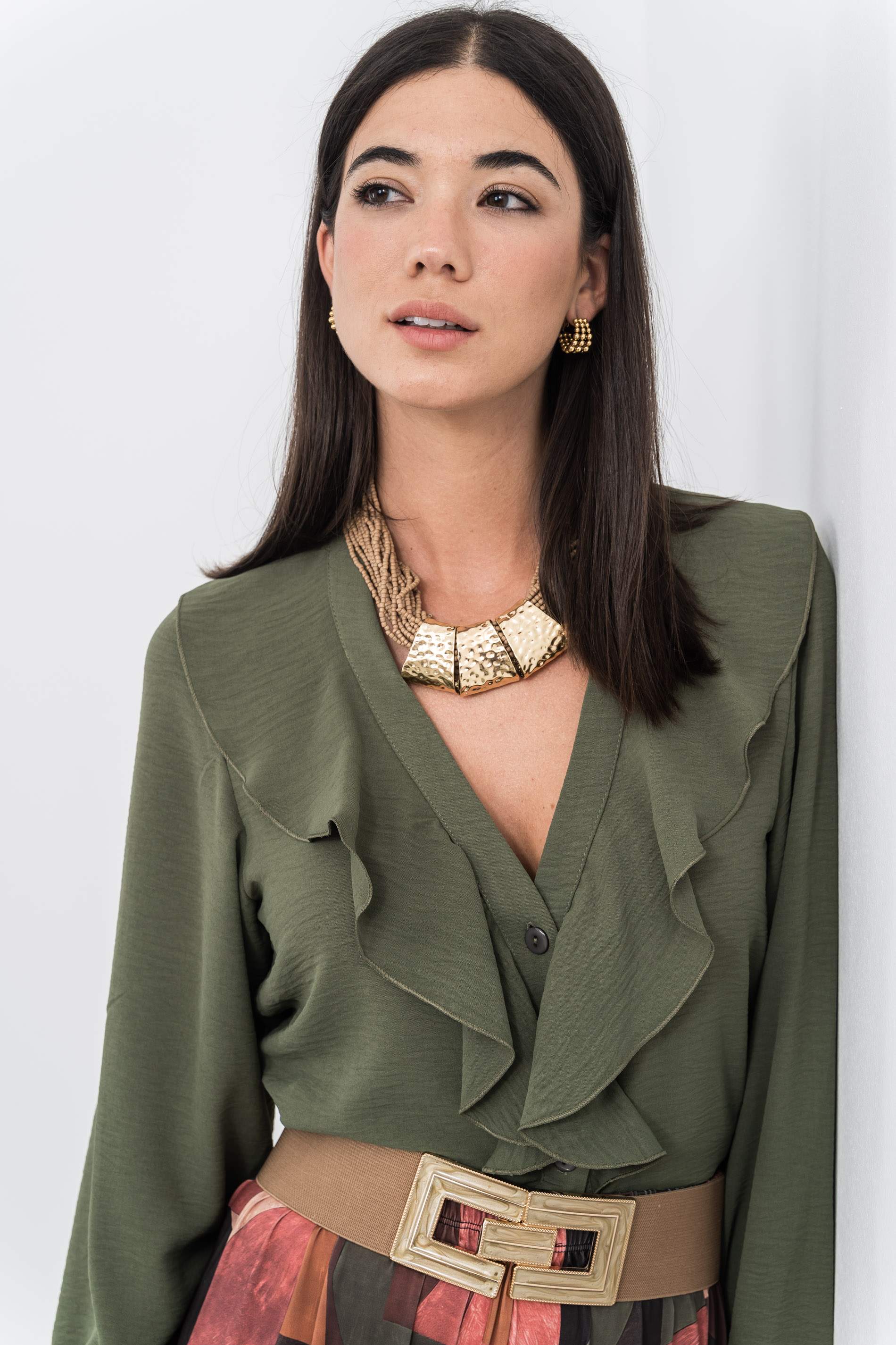 BLUSA VOLANTE MANGA LARGA