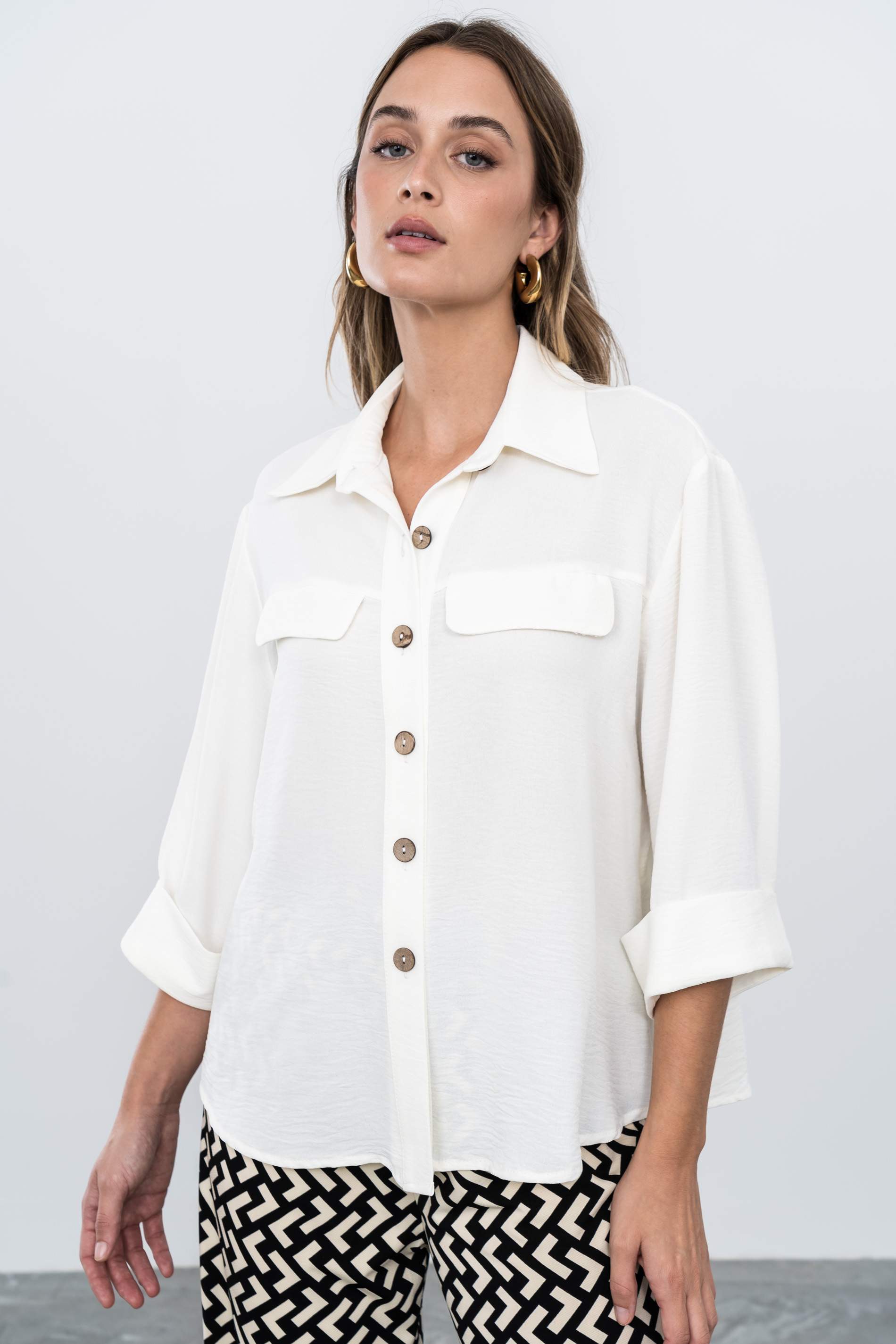 CAMISA MANGAS VUELTA CRUDO