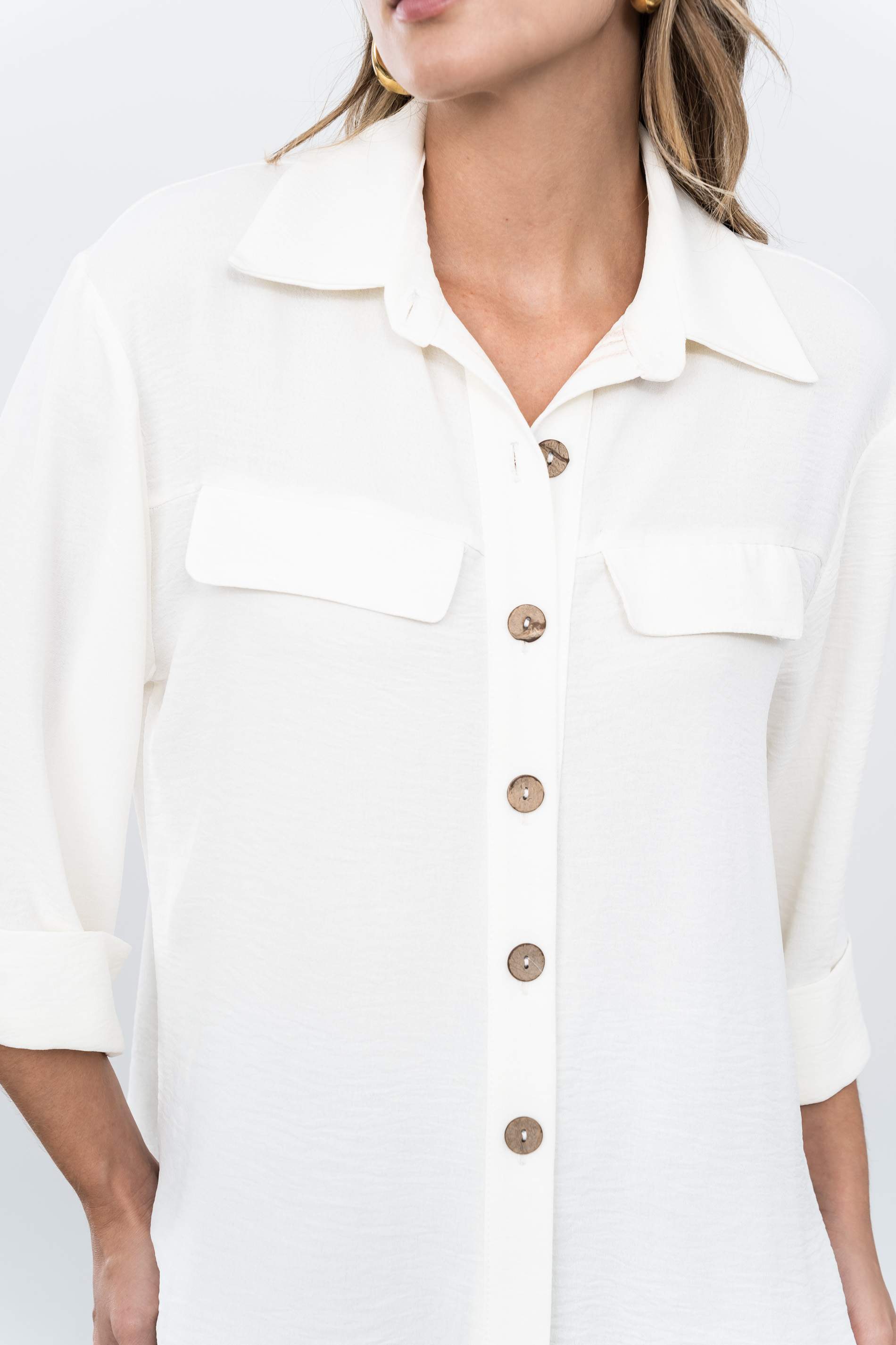 CAMISA MANGAS VUELTA CRUDO