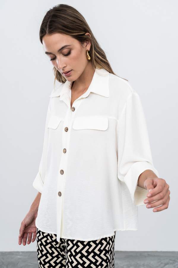 CAMISA MANGAS VUELTA CRUDO