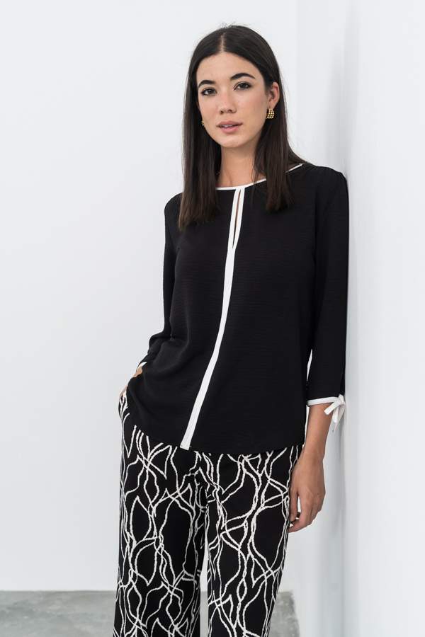 BLUSA VIVOS CONTRASTE CRUDO