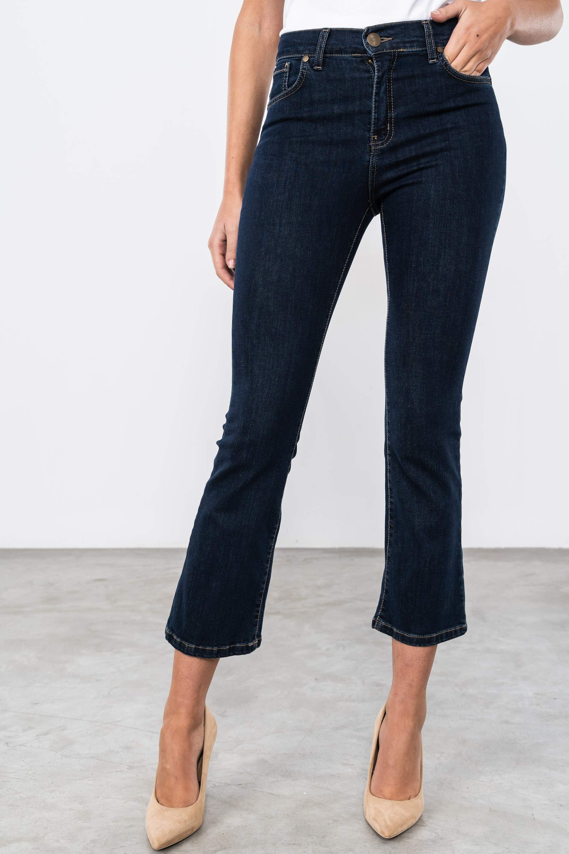 PANTALÓN VAQUERO FLARE MARINO