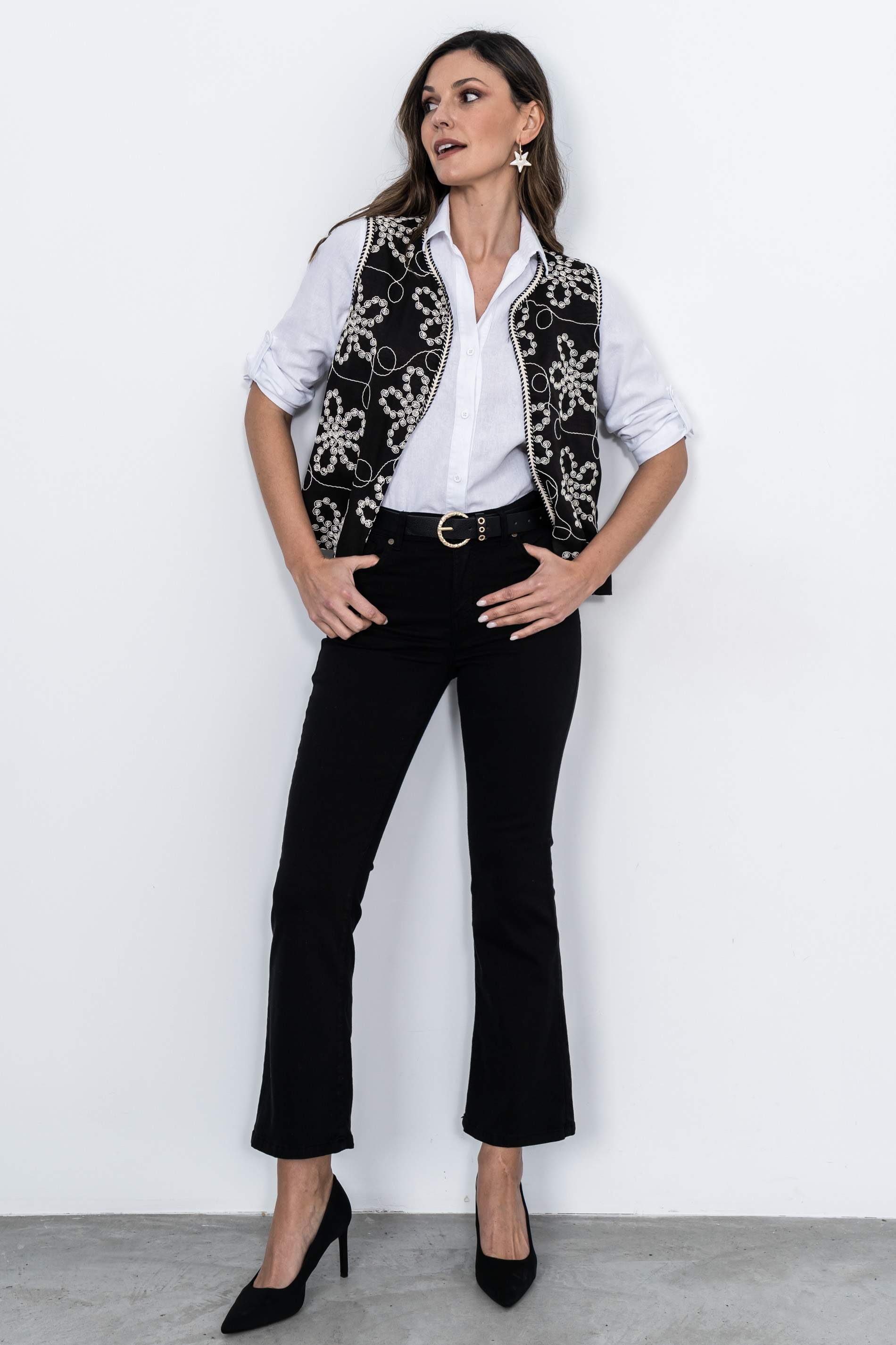 PANTALÓN FLARE SATÉN NEGRO