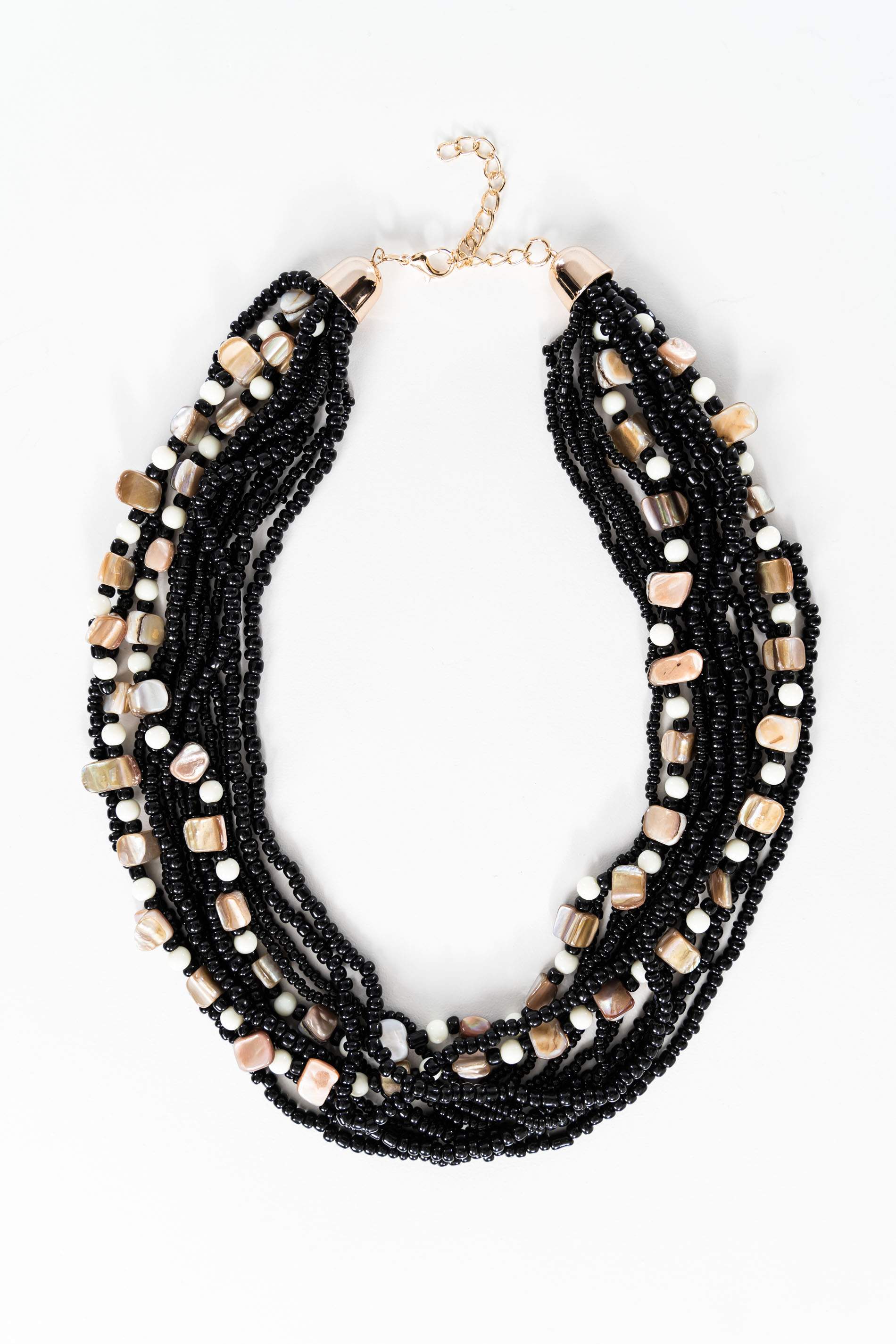 COLLAR PIEDRAS COMBINADO NEGRO