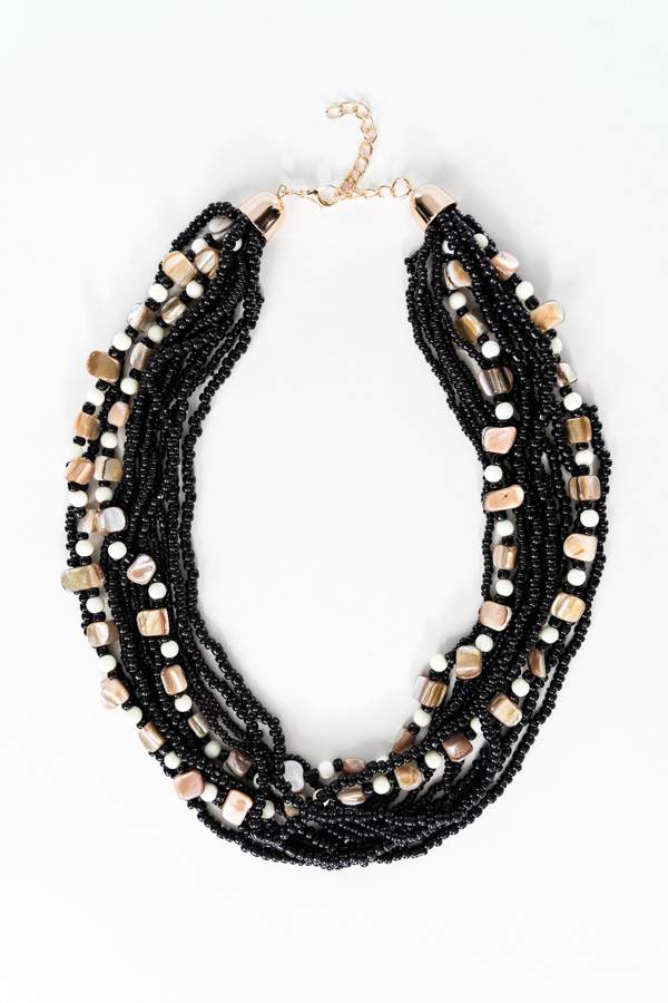 COLLAR PIEDRAS COMBINADO NEGRO