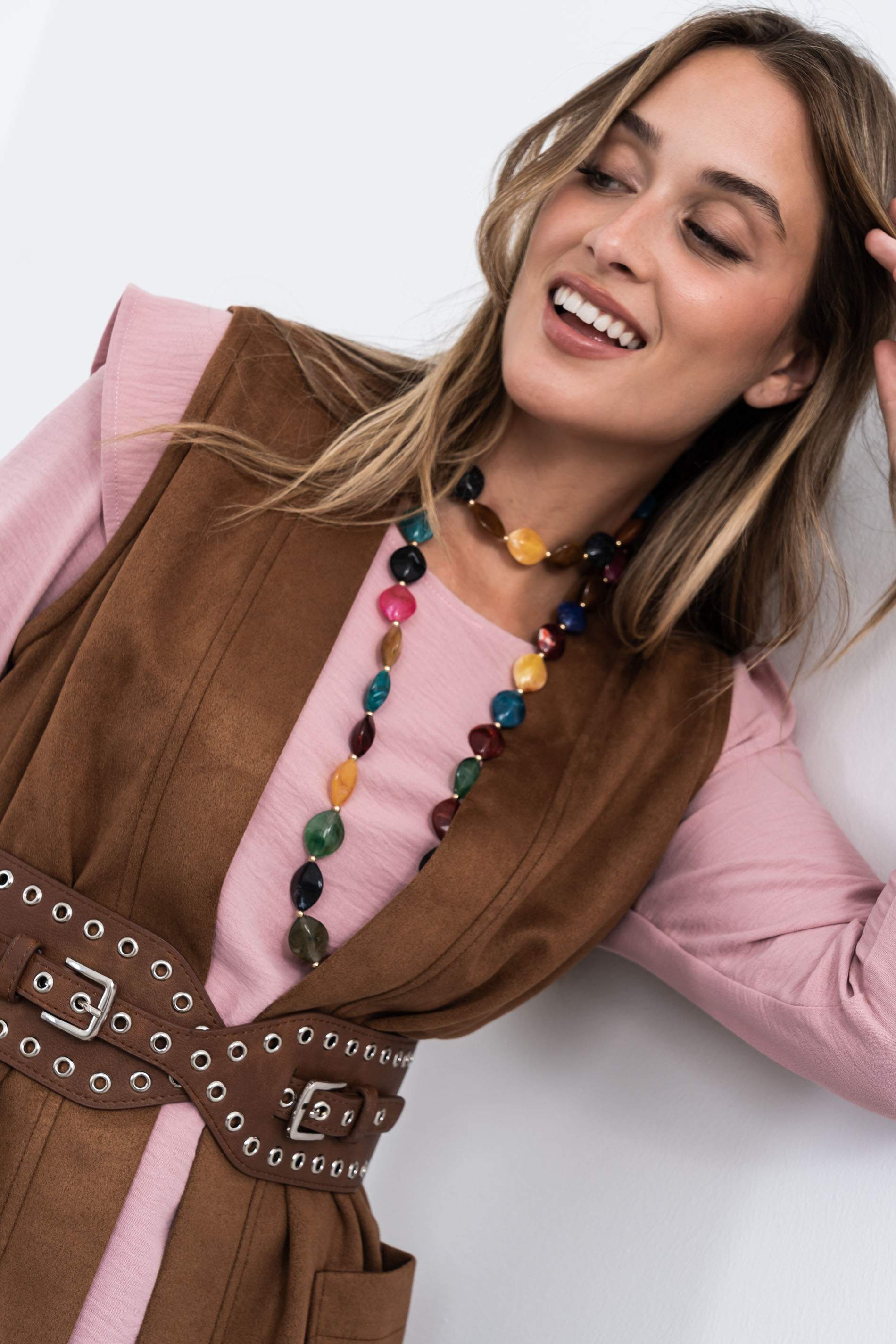 COLLAR PIEDRAS MULTICOLOR LARGO