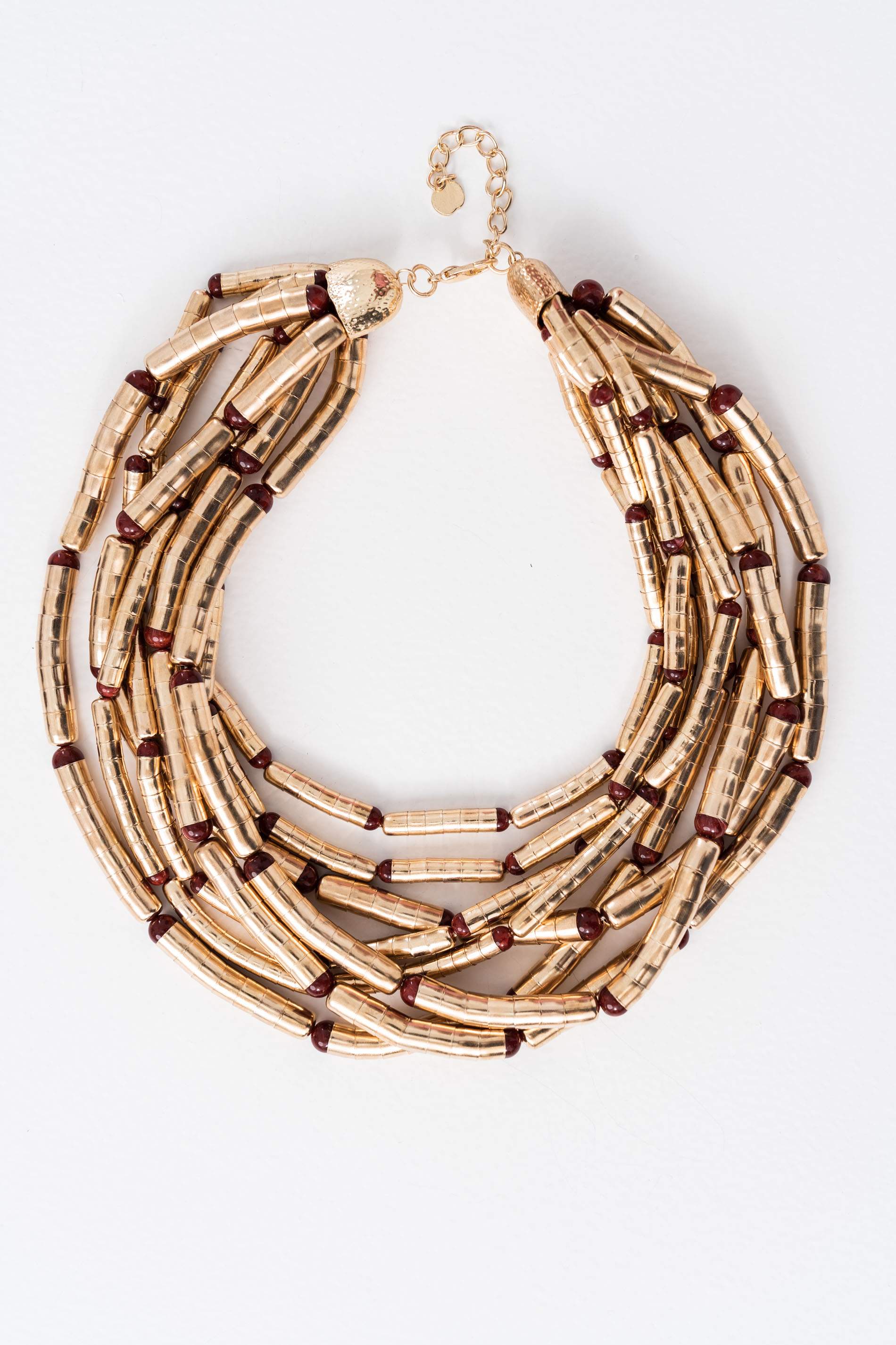 COLLAR PIEZAS COMBINADO GRANATE
