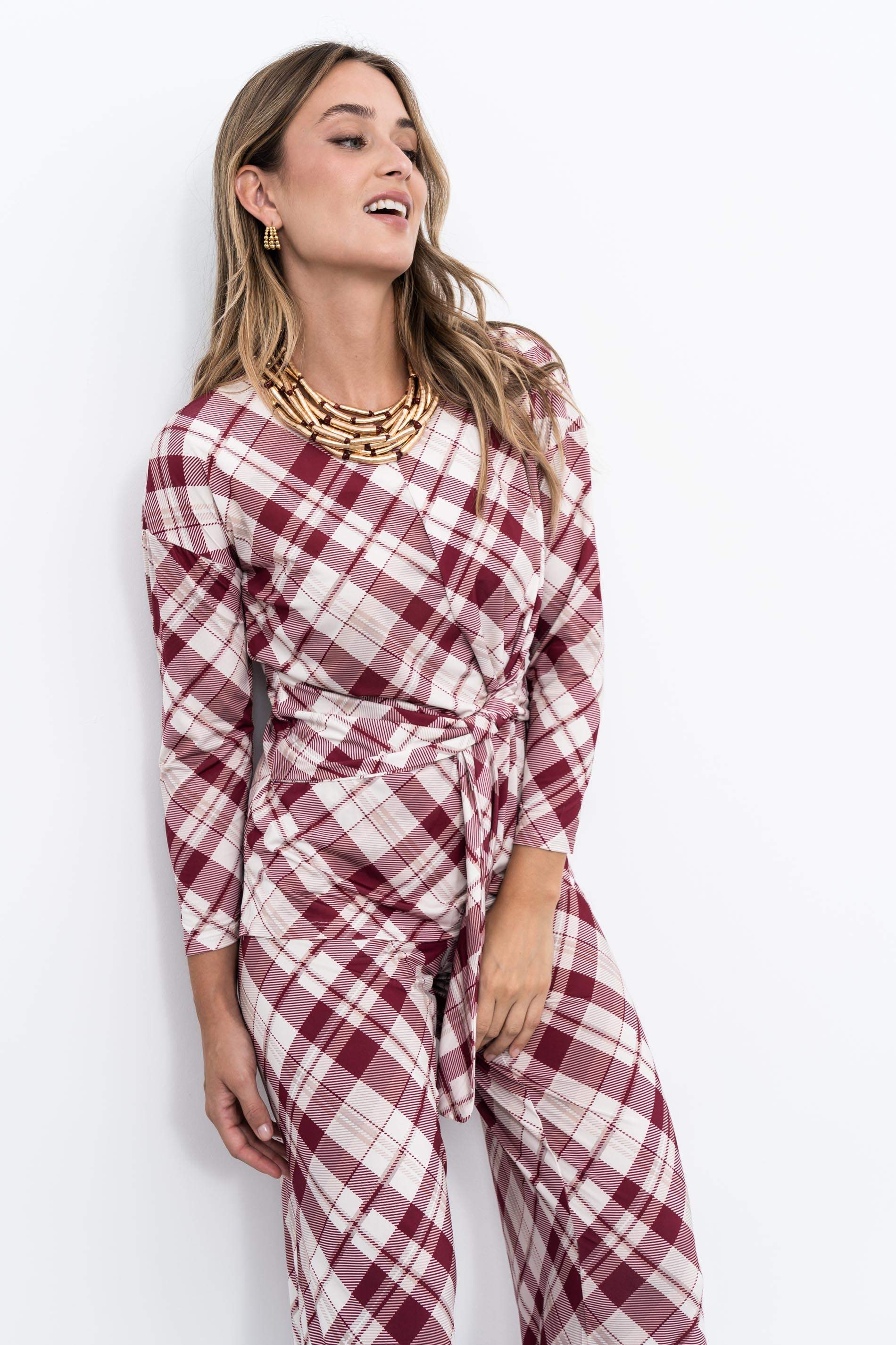 COLLAR PIEZAS COMBINADO GRANATE