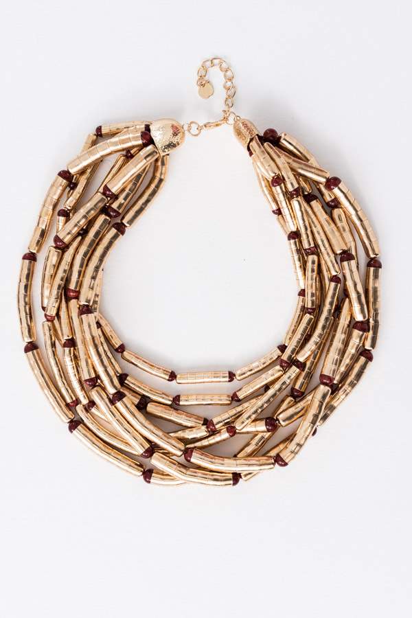 COLLAR PIEZAS COMBINADO GRANATE