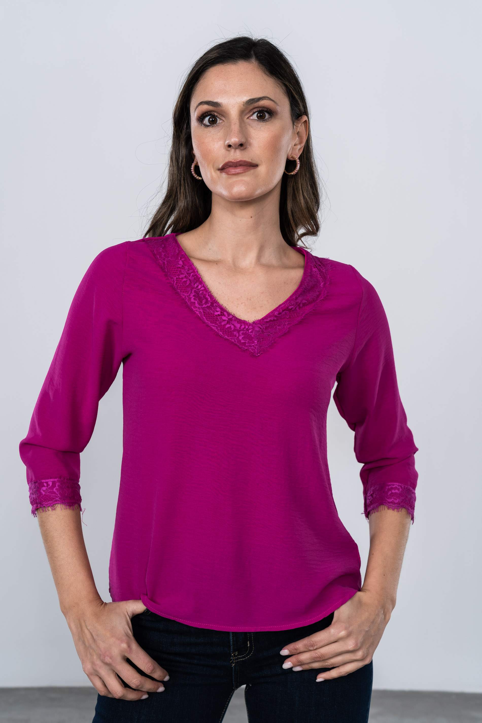 BLUSA COMBINADA ENCAJE M/F