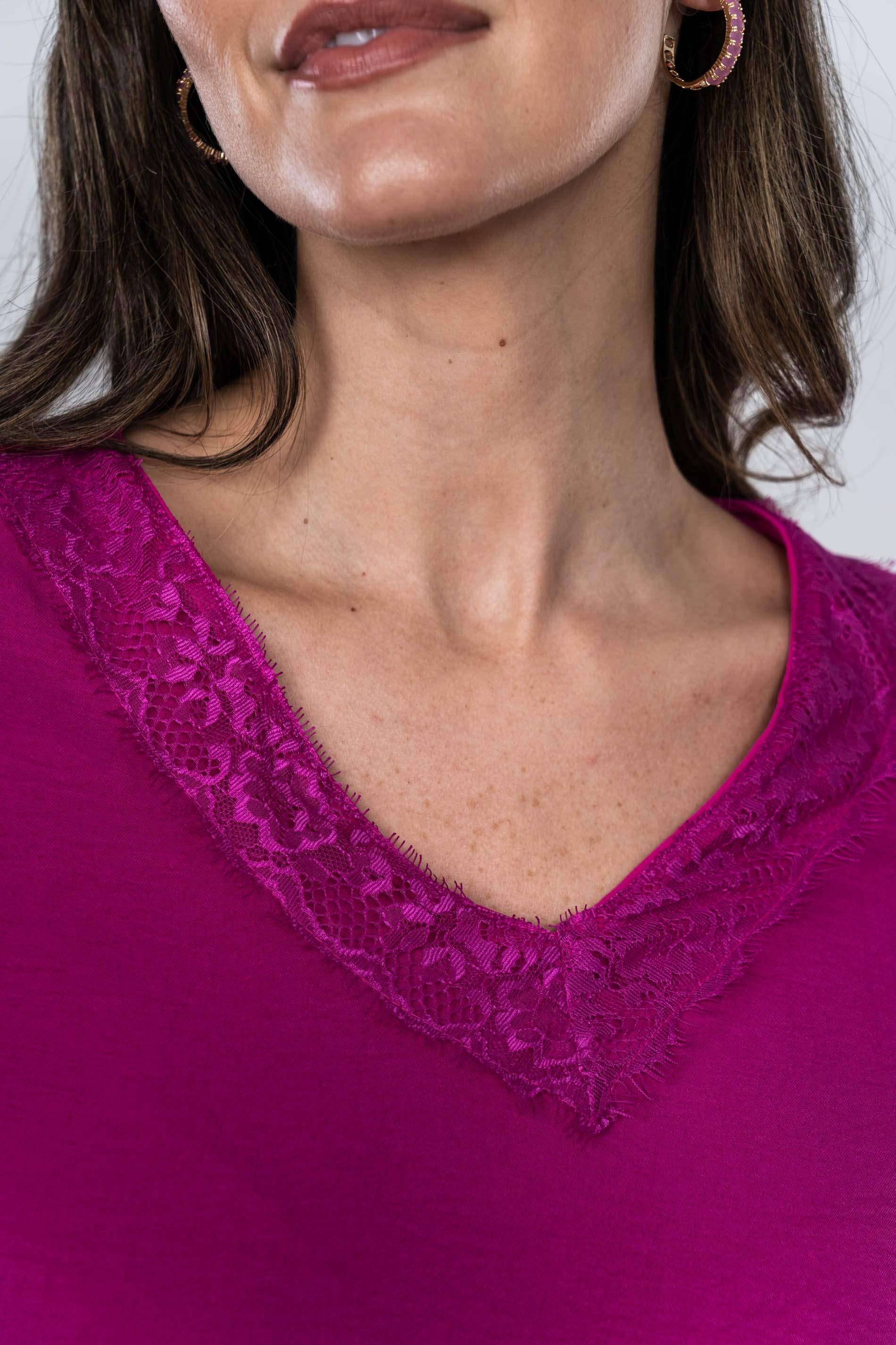 BLUSA COMBINADA ENCAJE M/F