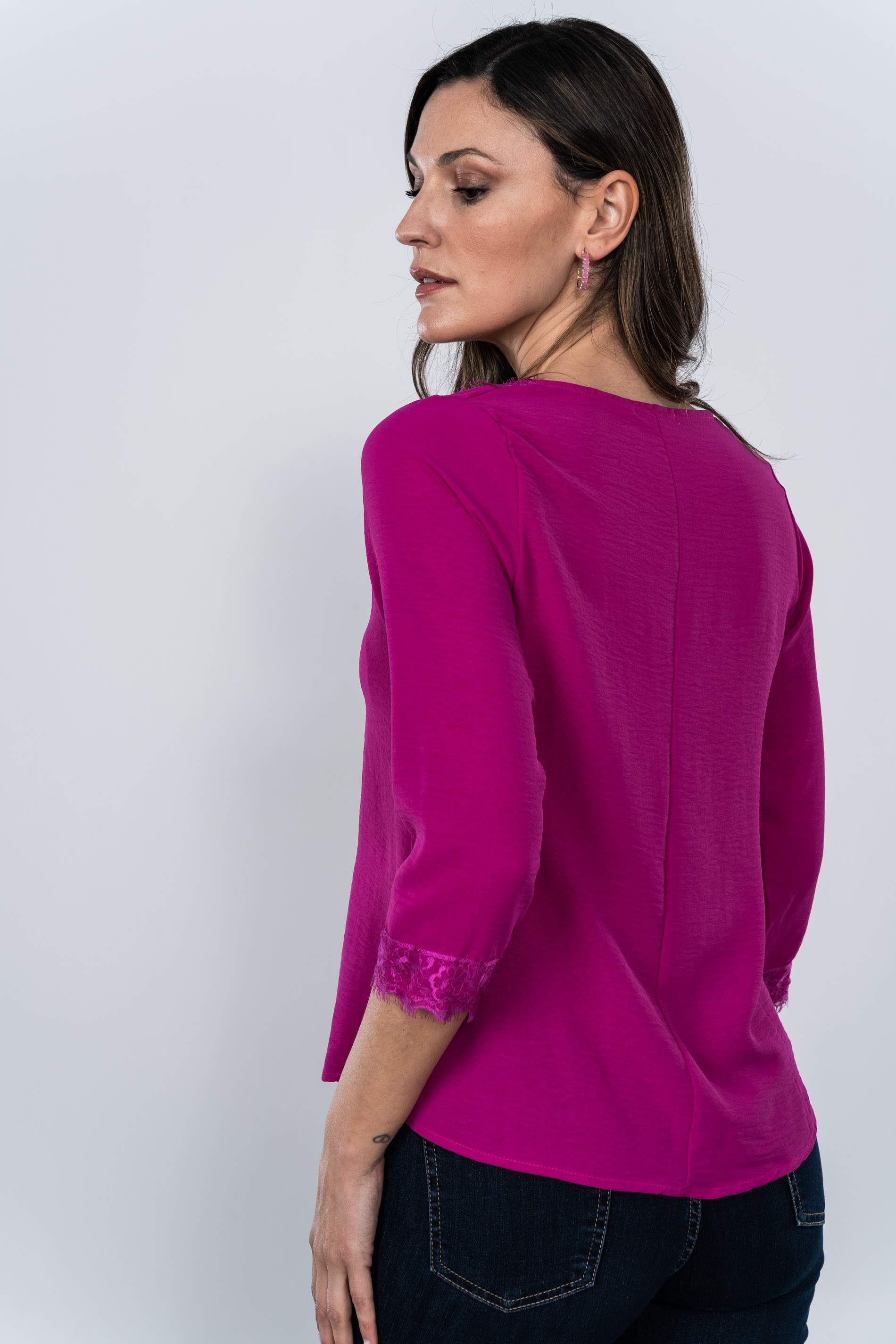 BLUSA COMBINADA ENCAJE M/F