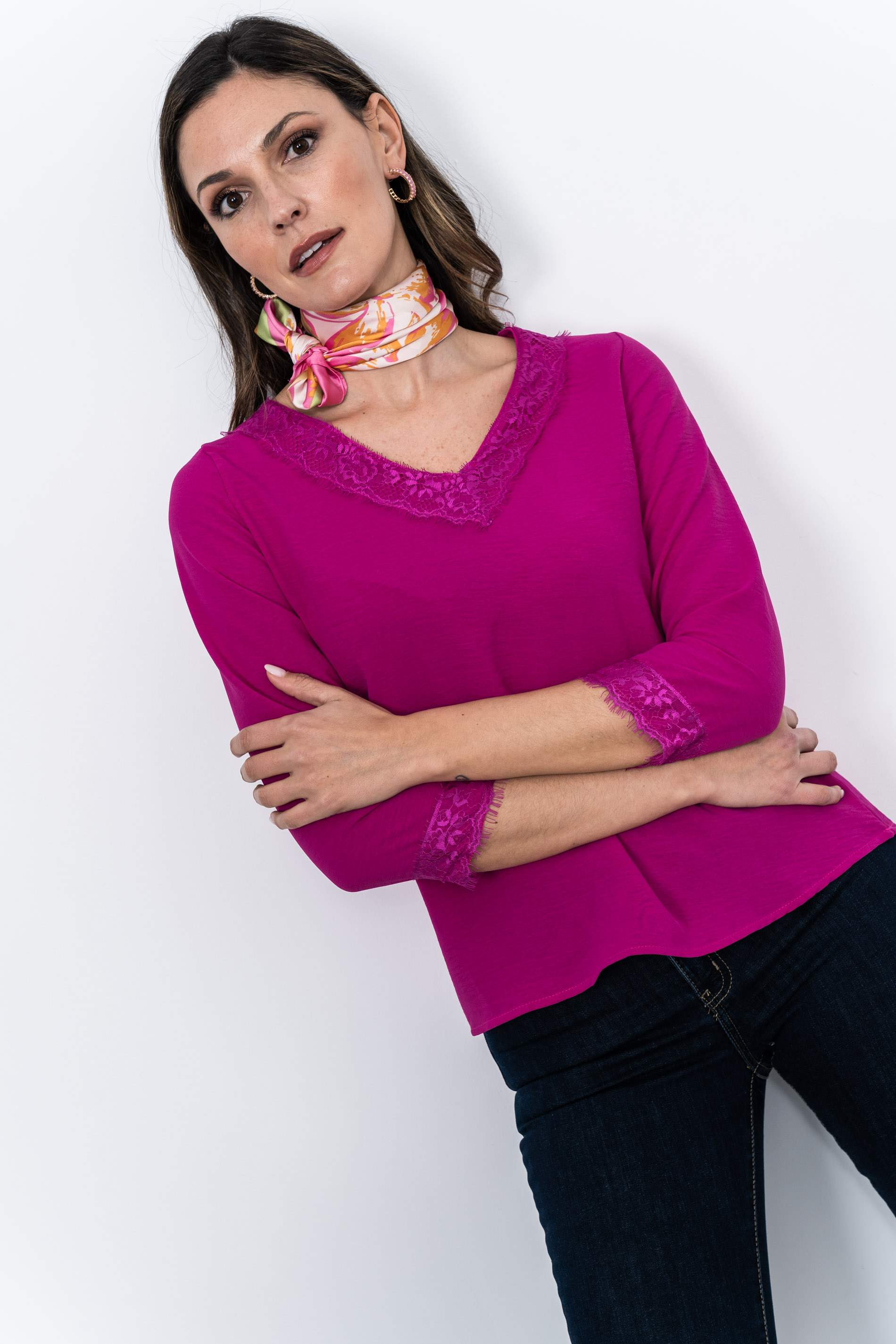 BLUSA COMBINADA ENCAJE M/F
